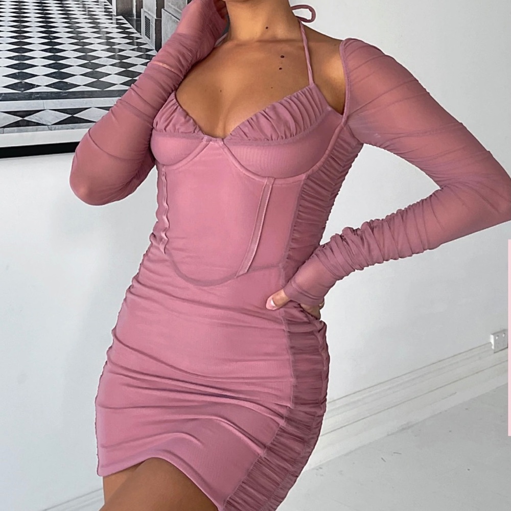 White Fox Boutique Mini Mauve Dress